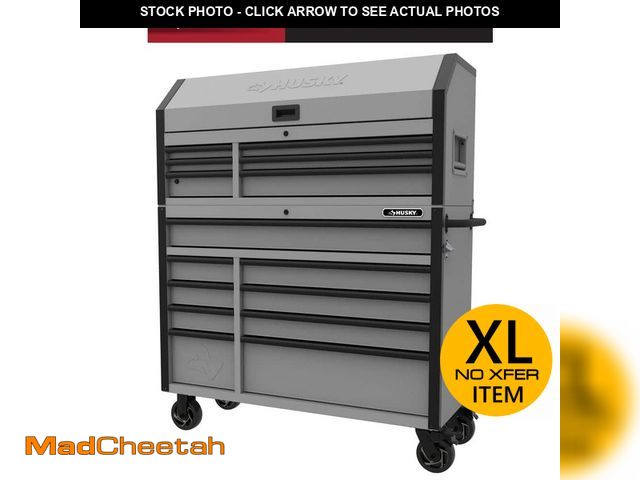 Lot 74-12551375 - Heavy-Duty 52 in. W 15-Drawer Matte Gray Steel Rolling Tool Chest Combo - UNUSED