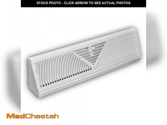 Lot 74-12531831 - Everbilt 18 in. 3-Way Steel Baseboard Diffuser Supply in White - UNUSED