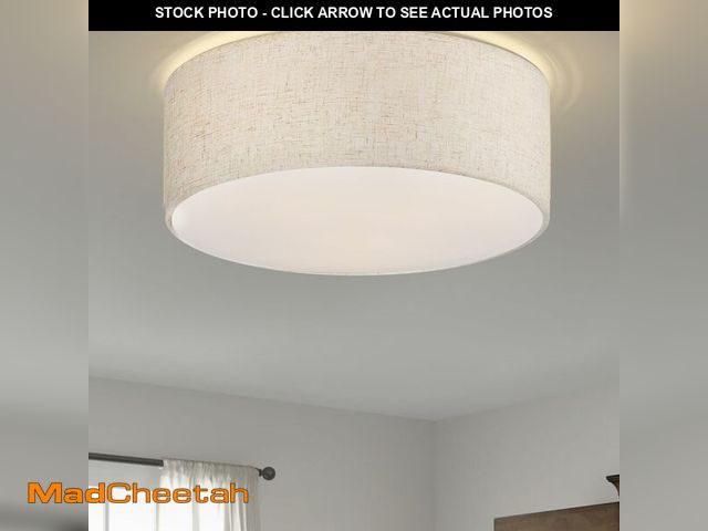 Lot 74-14059626 - Galtlap 3-Light Ceiling Light Fixture, 13" Drum Flush Mount Ceiling Light, Modern Close to Ceiling L...