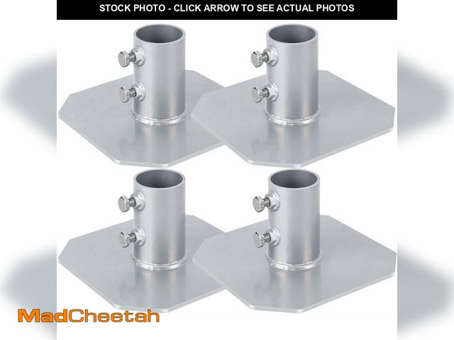 Lot 74-14422480 - 4 Pack Stationary Dock Base Plate,Floating Dock Brackets Hardware, Dock Foot Plate Stationary Dock B...