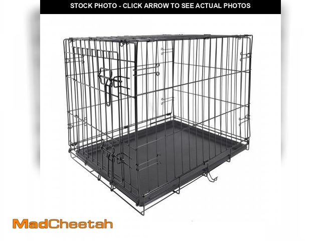 Lot 74-12426643 - Vibrant Life Wire Dog Crate, Single-Door, Divider and Leak-Proof Tray, Metal, Foldable, Durable, Bla...