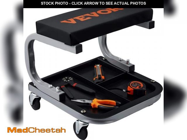 Lot 74-12394277 - VEVOR Garage Shop Stool 250 lbs. Load Mechanic Creeper Seat with 4 360ÃÂ° Casters Under Car Tool Tr...