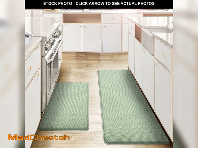 Lot 74-14378129 - AUTODECO Kitchen Mats and Rugs Set of 2 - Cushioned Anti-Fatigue Kitchen Rug for Floor Washable 17"x...