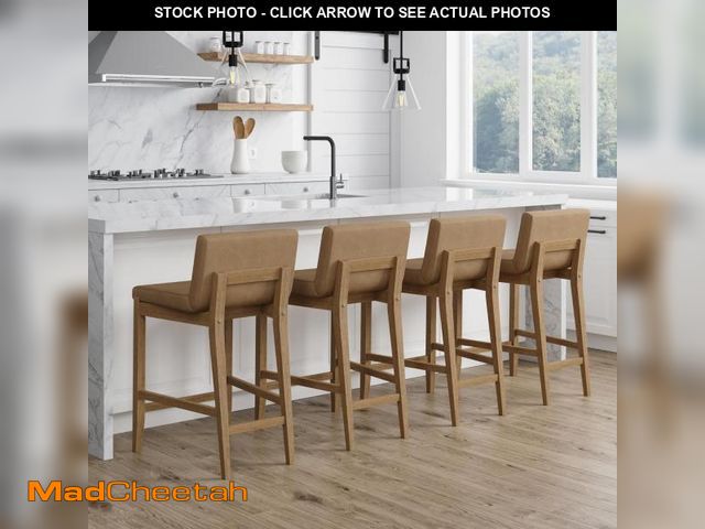 Lot 74-12137909 - (MISSING 2 STOOLS) Nathan James Gracie Modern Counter Height Bar Stool with Back, Counter Stool Upho...