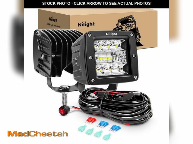 Lot 74-12975904 - Nilight 2PCS 3Inch 42W LED Pods LED Cubes Upgraded Spot Flood Combo Beam Square Driving Light Backup...