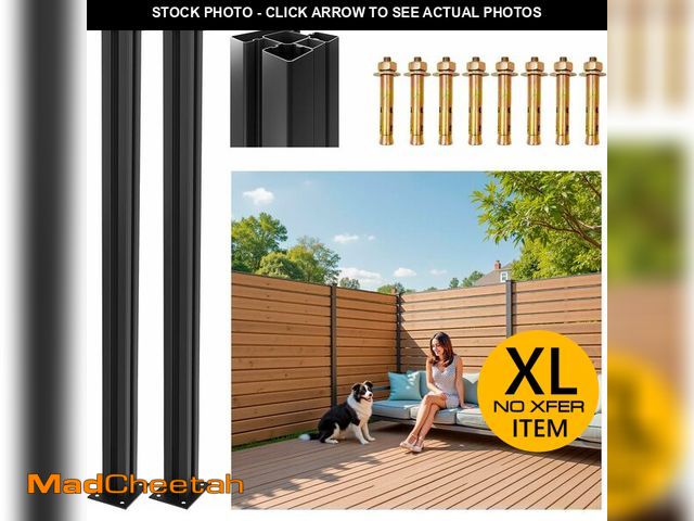 Lot 74-13074064 - Tafbrik 6FT Heavy Duty Aluminium Fence Post, No Dig Metal Post for Outdoor Privacy Fence Panels, Com...