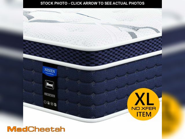 Lot 74-12550541 - Nisien Hybrid 14 inches Non-Slip Bottom Layer 76"x80" Medium Firm Plush Top with Mattress - UNUSED