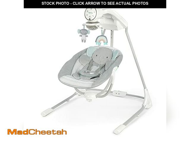 Lot 74-12760205 - Ingenuity InLighten 5-Speed Baby Swing - Swivel Infant Seat, 5 Point Safety Harness, Nature Sounds, ...