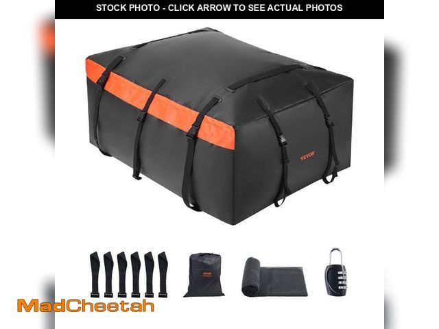 Lot 74-12920646 - VEVOR Car Rooftop Cargo Carrier Bag, 23 cu. ft. Roof Cargo Carrier, Heavy Duty 840D PVC Waterproof C...