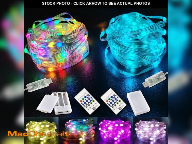 Lot 74-12977425 - RYGDENG USB Powered Remote Control Color Changing String Lights Plug in, 33FT LED USB Fairy Lights 2...