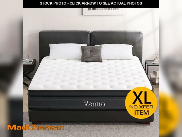 Lot 74-13072143 - Vantto King Size Mattress, 12 Inch Hybrid Memory Foam Mattress with Pocket Springs for Motion Isolat...