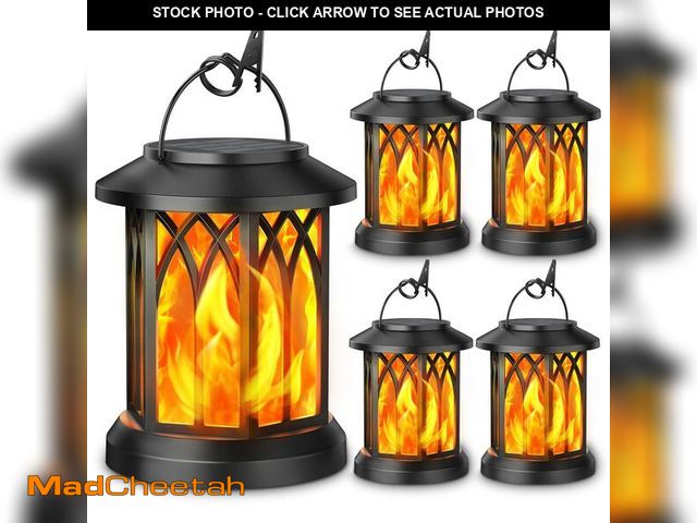 Lot 74-14269184 - KOOPER 4 Pack Solar Lantern Outdoor Lights, Upgraded Flickering Flame Solar Lanterns Lights Outdoor ...