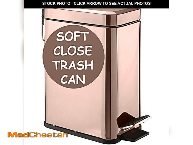 Lot 74-12603702 - Homie Soft Close, Slim Trash Can 1.6 Gallon with Anti - Bag Slip Liner and Lid, Use as Mini Garbage ...