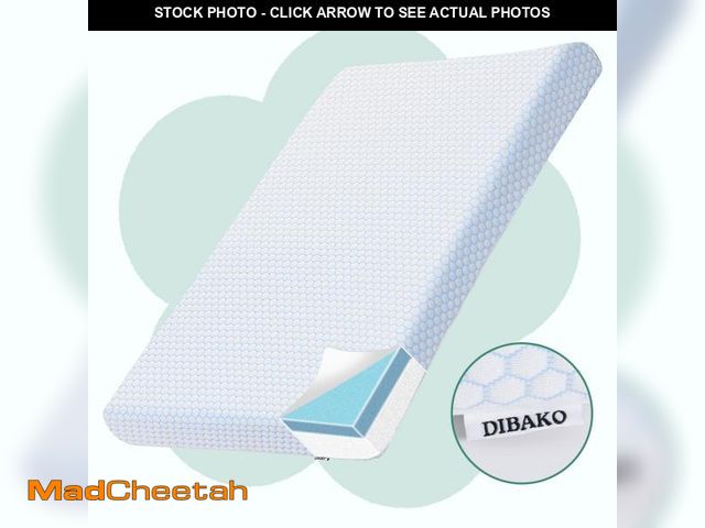 Lot 74-12490694 - DIBAKO Dual Sided Crib and Toddler Memory Foam Mattress,Portable Crib Mattress Pad with Washable Cov...