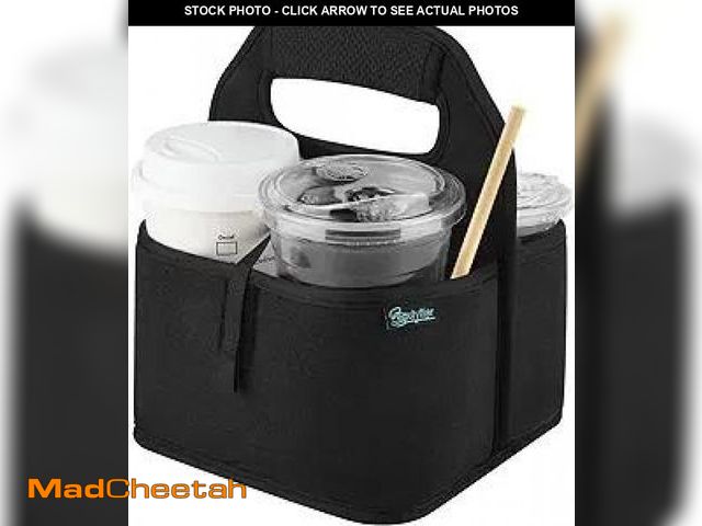 Lot 74-12125133 - Beautyflier Reusable Insulated Coffee Cup Carrier, Portable Drink Holder with Handle Organizer Tote ...