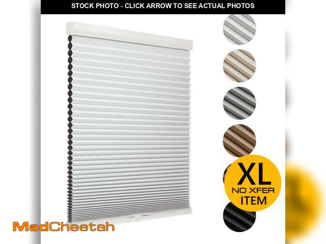 Lot 74-13089473 - MYshade Blackout Cordless Cellular Shades Honeycomb Shade for Indoor Windows Room Darkening White Bl...