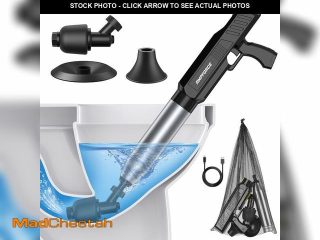 Lot 74-13540048 - AMPFORCE Ã¢â¬ÅElectric Toilet Plunger for Bathroom, High-Pressure Air Plunger, Heavy-Duty Clog Rem...