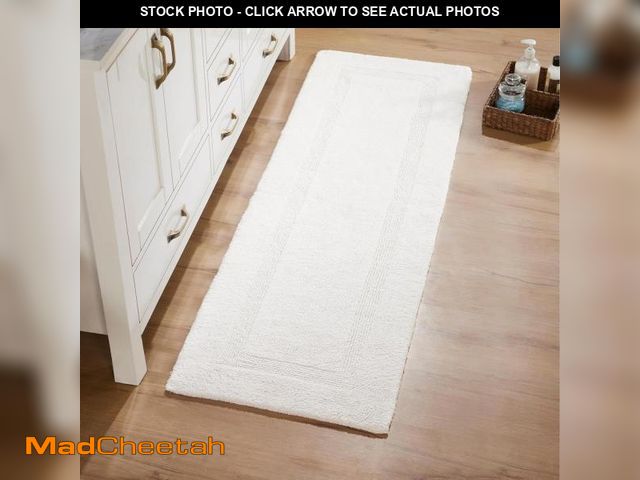 Lot 74-12136807 - Better Trends 20" x 60" Runner Bath Room Rug 100% Cotton Extra Soft Water Absorbent Reversible, Wash...