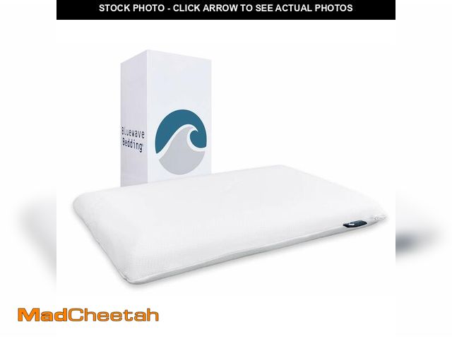 Lot 74-14378672 - Bluewave Bedding Super Slim Gel Memory Foam Pillow for Stomach and Back Sleepers - Thin, Flat Design...