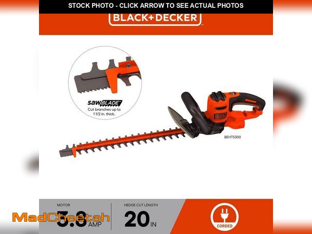Lot 74-14255966 - BLACK+DECKER 20 in. 3.8 AMP Corded Dual Action Electric Hedge Trimmer with Saw Blade Tip - USED