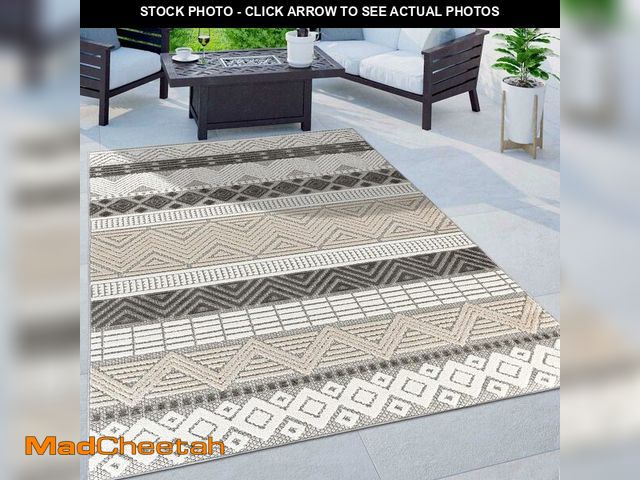 Lot 74-13070213 - Rugshop Marbella Contemporary Boho Non-Shedding Patio Deck Backyard Indoor/Outdoor Area Rug 5' x 7' ...