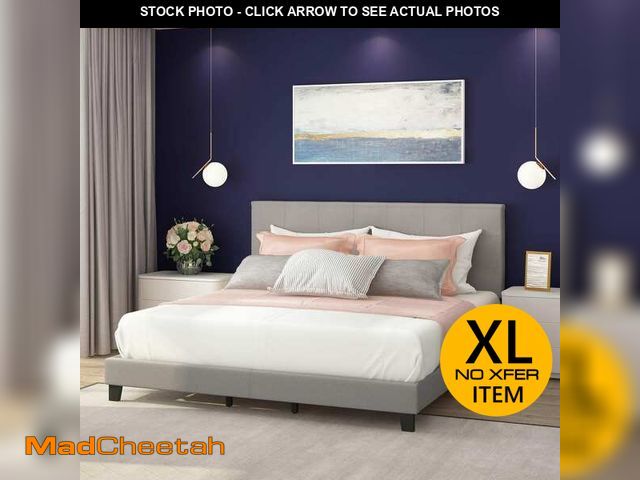 Lot 74-12545721 - Furinno Laval Glacier California King Button Tufted Bed Frame - UNUSED