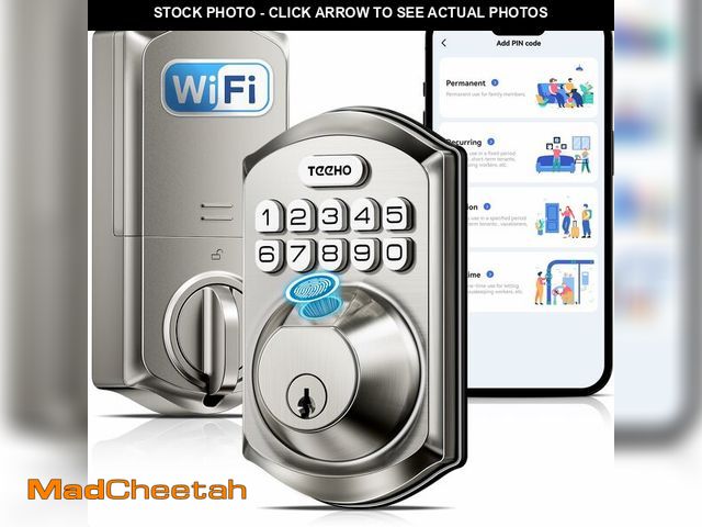 Lot 74-13720365 - TEEHO TE012W WiFi Smart Lock, Fingerprint Door Lock with Built-in Wi-Fi, Keyless Entry Keypad Smart ...
