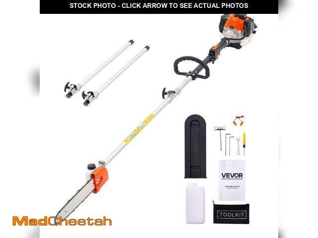 Lot 74-13663274 - VEVOR Gas Pole Saw, 25CC 2 Stroke Gas Powered Pole Saws with 12 in. Cutting Bar, with 23 fl. oz. Fue...