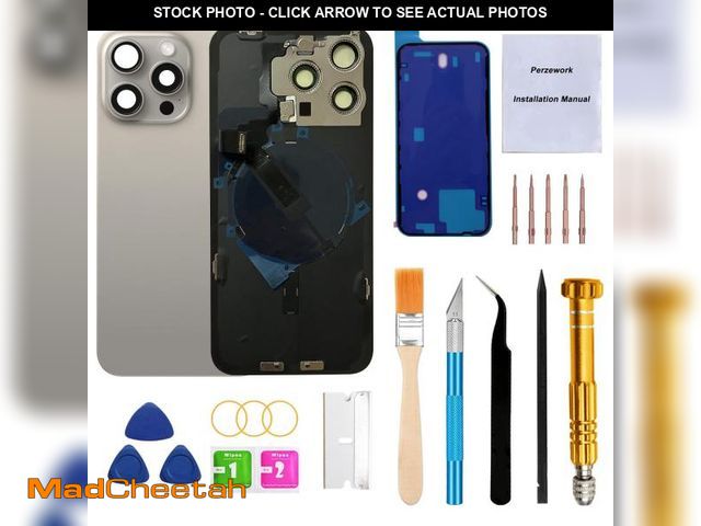 Lot 74-12119470 - Perzework Rear Back Glass Replacement for iPhone 15 Pro Max 6.7-inches with Reparing Tool Kit and Al...