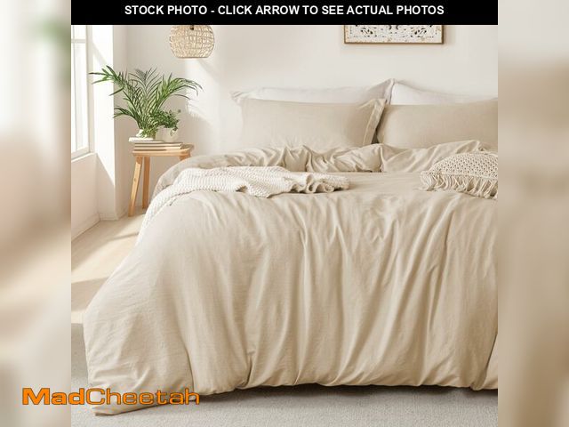 Lot 74-14299726 - MILDLY Super Soft Duvet Cover - 100% Washed Microfiber Light Khaki Comforter Cover Set 3 Pieces with...