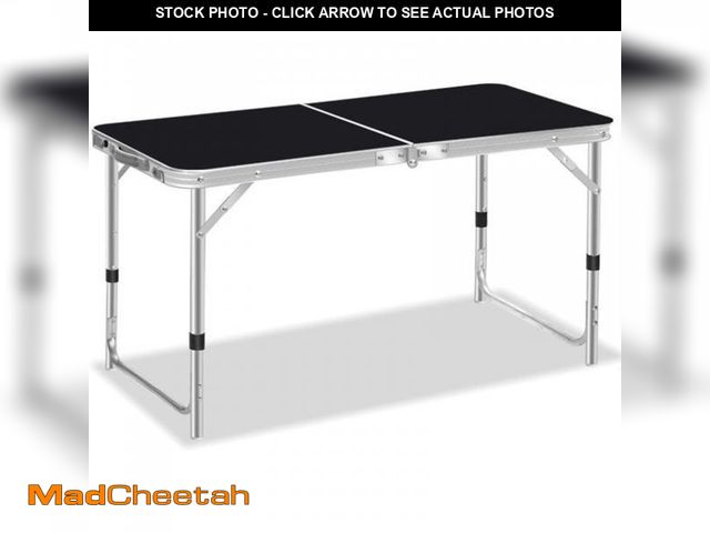 Lot 74-12143595 - SUSUZI 4 Foot Fold-in-Half Portable Folding Tables, Adjustable Height Camping Table for Home Office ...