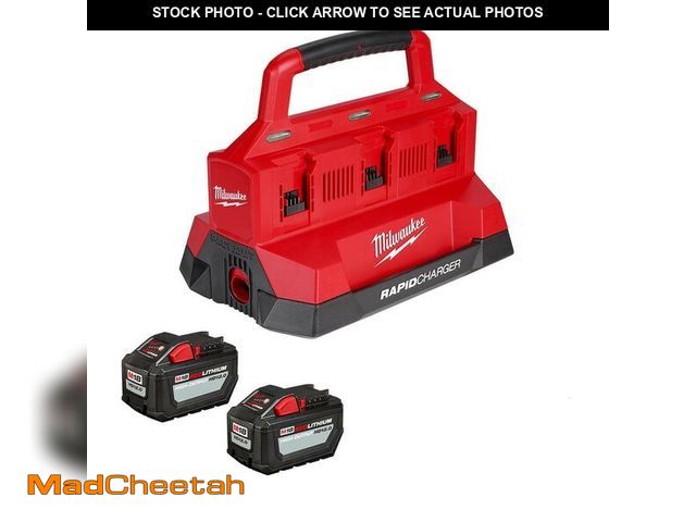 Lot 74-12793404 - (MISSING 2 BATTERIES) Milwaukee 48-59-1842F M18 18V Lithium-Ion REDLITHIUM FORGE Starter Kit With Tw...