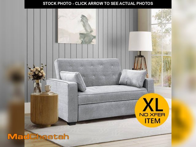 Lot 74-13091569 - Serta Tina 73 in. Light Gray Polyester Queen Size 2-Seat Sofa Bed - UNUSED