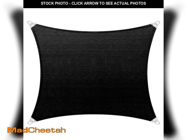 Lot 74-12462861 - COLOURTREE 20 ft. x 16 ft. 260 GSM Reinforced (Super Ring) Black Rectangle Sun Shade Sail Screen Can...