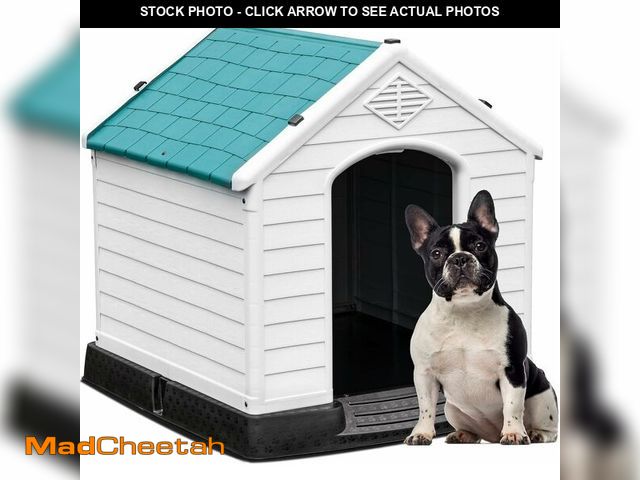 Lot 74-13042530 - (MISSING STAKES) YITAHOME 28.5'' Plastic Dog House Outdoor Indoor Doghouse Puppy Shelter Water Resis...