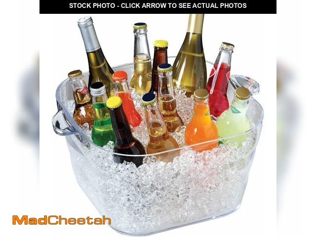 Lot 74-13069614 - Prodyne Big Square Party Beverage Tub, Clear - UNUSED