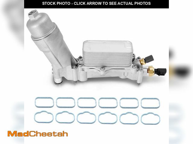 Lot 74-14273566 - Upgrade Full Aluminum Engine Oil Filter Housing Oil Cooler Kit with Gaskets &amp; Sensors Compatible...