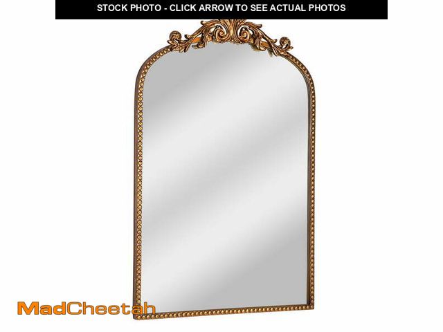 Lot 74-12548923 - 20" x 30" Filigree Arch Metal Wall Mirror Decor in Gold - UNUSED