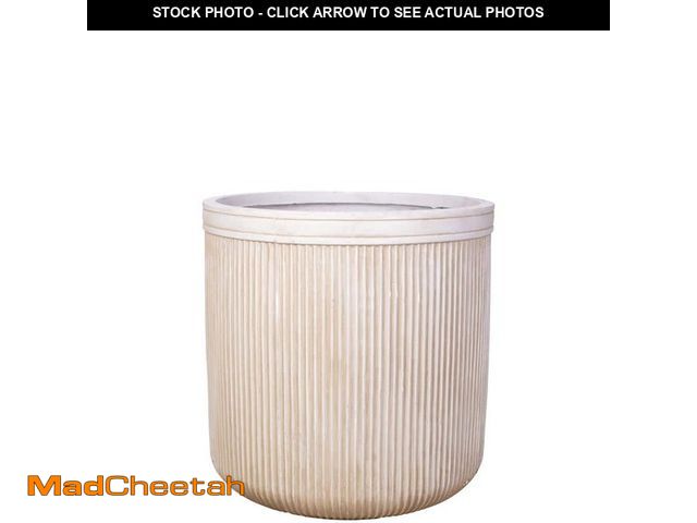 Lot 74-12545455 - 12 in. Sandstone Fiber Stone Linea Cylinder - UNUSED
