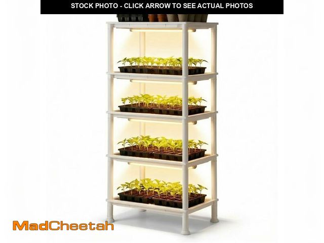 Lot 74-13629587 - RooTrimmer 5-Tier Seed Starter Trays, Plant Stand with LED Grow Light (Auto-Timer), Bottom Watering ...