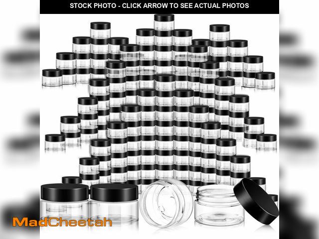 Lot 74-12977516 - SATINIOR 100 Pcs Plastic Jars with Lids Small Containers Lids Wide Mouth Small Plastic Containers fo...