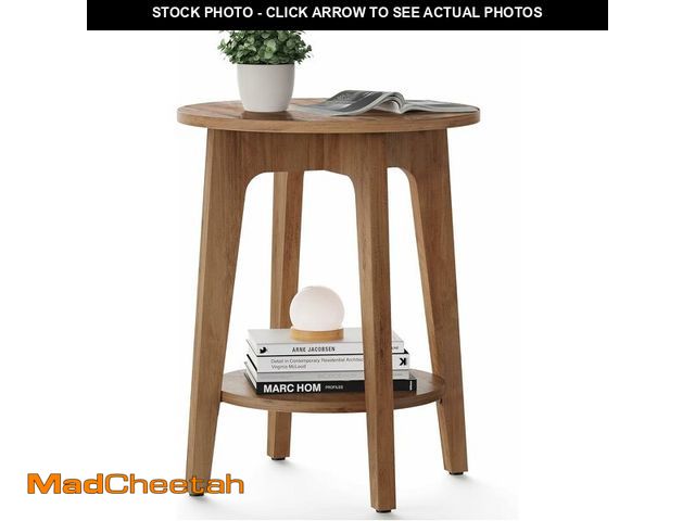 Lot 74-14444613 - VASAGLE MAEZO Collection - Side Table, 2-Tier Small Round End Table, Nightstand with Tapered Legs, C...