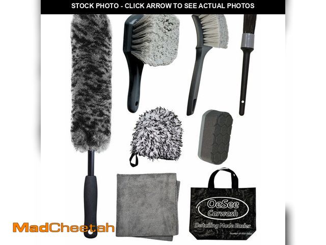 Lot 74-14270712 - oesee 8PCS Pro Wheel Cleaning Kit - Synthetic Wool Brushes, Detailing Brush, Tire Brush, Wash Mitt, ...