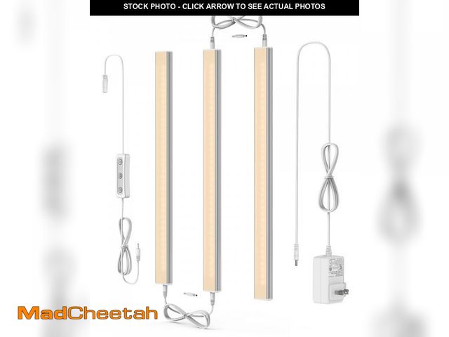 Lot 74-12111447 - ASOKO Dimmable LED Under Cabinet Lights Warm White 2700K, 3 Pcs 12" Linkable LED Cabinet Lighting Pl...
