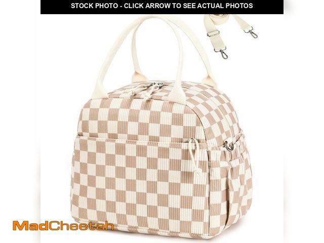 Lot 74-13948028 - Bluboon Lunch Bag for Women Cute Corduroy Lunch Tote Bags with Shoulder Strap Reusable Insulated Lun...