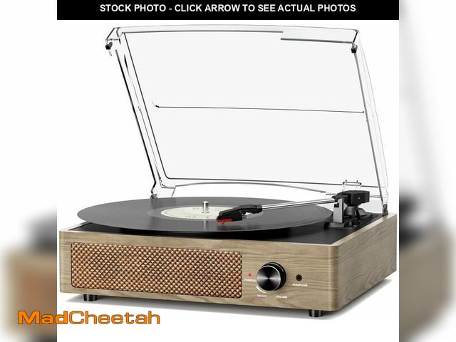Lot 74-13540907 - Bluetooth Vinyl Record Player,3-Speed Turntable with Stereo Speakers Vintage Phonograph Record Playe...