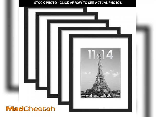 Lot 74-11558254 - upsimples 11x14 Picture Frame Set of 5, Display Pictures 8x10 with Mat or 11x14 Without Mat, Wall Ga...