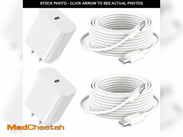 Lot 74-13715160 - GKW iPad Charger Fast Charging 10ft USB-C Cable &amp; 20W USB-C Charger Block 2-Pack for Apple iPad ...