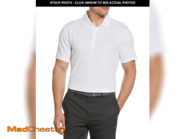 Lot 74-12119507 - PGA TOUR mens Airflux Solid Mesh Short Sleeve Polo Golf Shirt, Bright White, X-Large US - USED