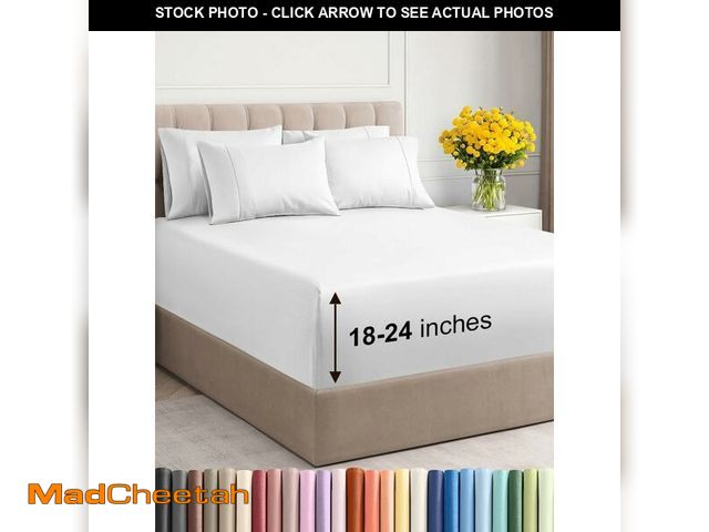 Lot 74-12700481 - Extra Deep Queen Sheet Set - 6 Piece Breathable and Cooling Sheets - Hotel Luxury Bed Sheets Set - E...